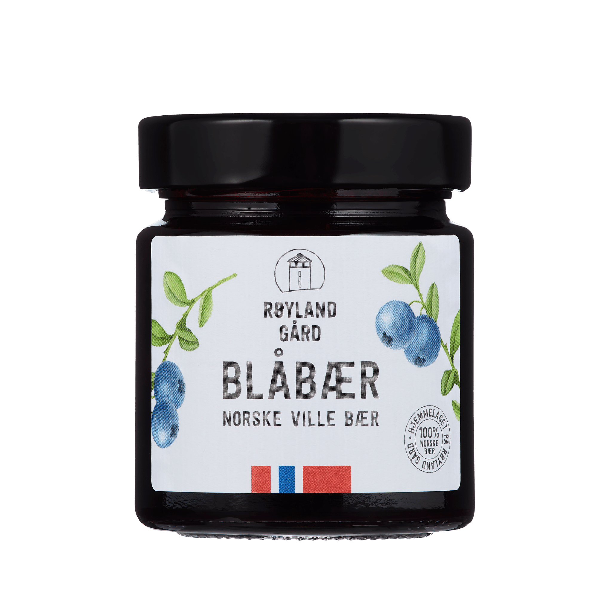 Glass med Blåbærsyltetøy – 220 g fra Røyland Gård