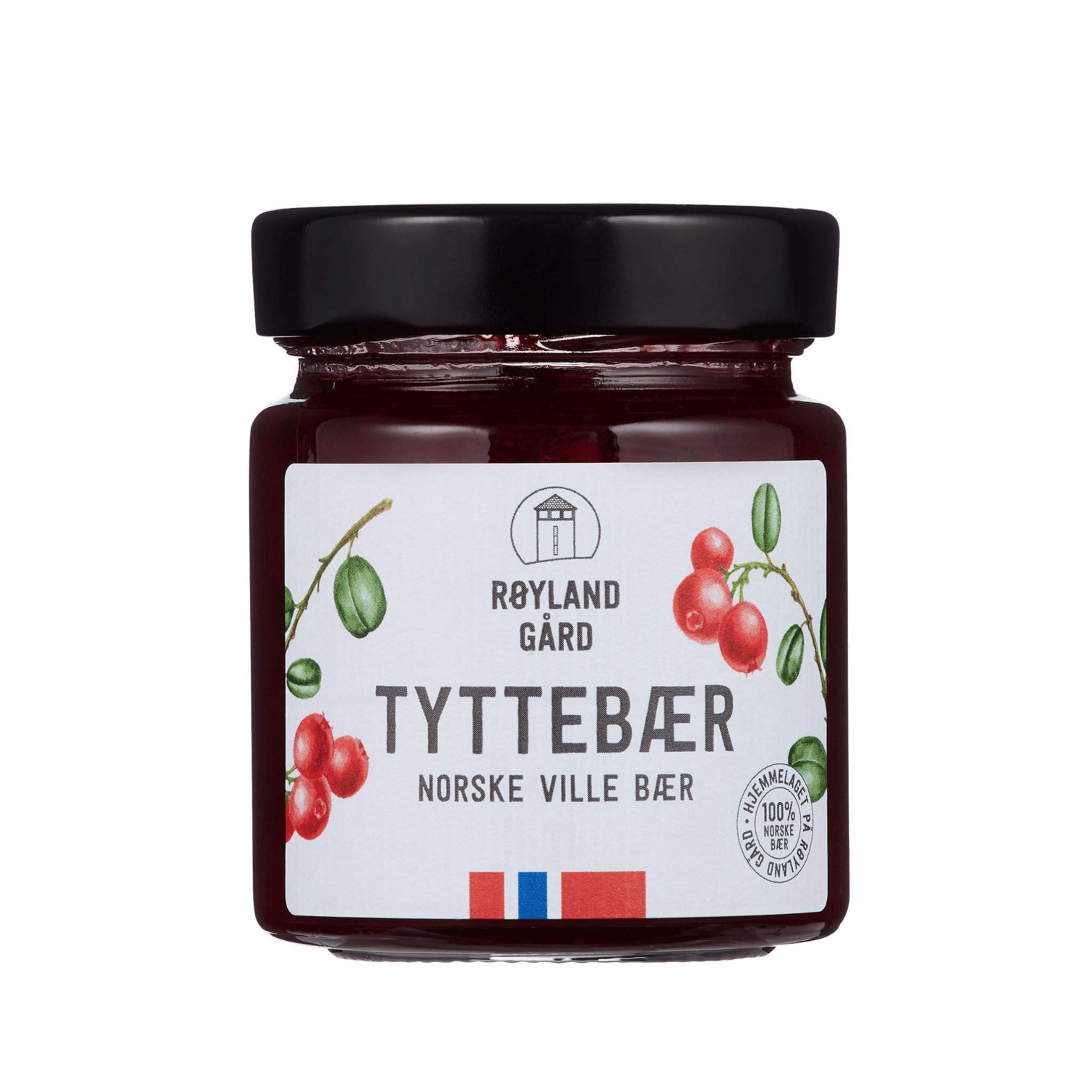 Glass med Tyttebærsyltetøy – 220 g fra Røyland Gård